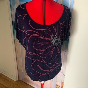 🚨3/20🚨 Desigual top, dark blue and red, Sz large